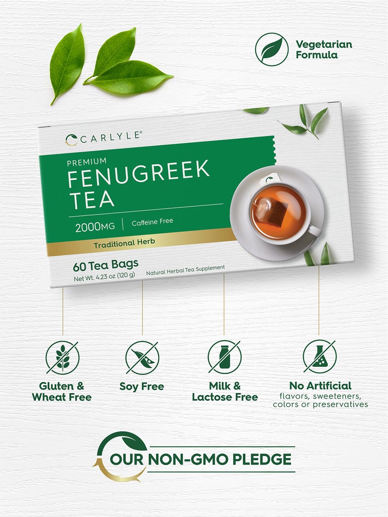 Carlyle Fenugreek Seed Tea | 60 Tea Bags | No Caffeine | Vegetarian, Non-GMO & Gluten Free Herbal Tea Supplement - Image 4